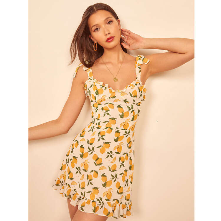 Sexy June Vestidos Elegantes Skirt NR212 Orange Tie Strap Slip Dress 2025 Summer French Style Womens Fashion