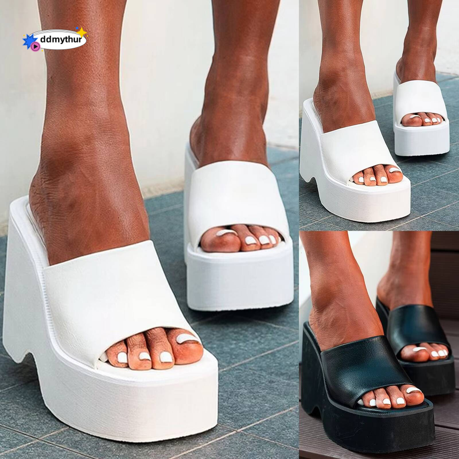 Women Solid Large Size Platform Wedge High Heel Open Toe Sexy Style Sandalias Mujer Elegant Summer Sandals ddmythur