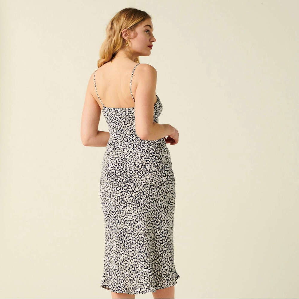 June White Dress Designer Dress N054 Rayon Polka Dot Halter Neck Strap Dress 2025 Summer Womens Fashion
