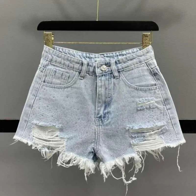 2025 Summer Ripped Short Jean Pants Woman Classic Wide Denim Shorts for Women Stretchy Y2k Vintage New In Comfy Fashion Clothing