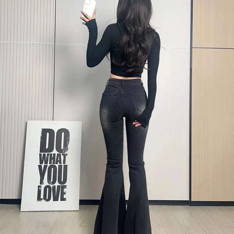 Womens Jeans High Waist Slim Fit Female Cowboy Pants Fitted Wholesale 2000s Y2k Unique 2025 Fashion Japanese Trend 90s Trousers