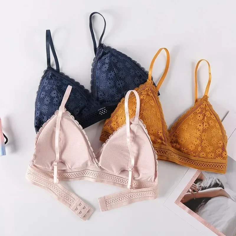 Sexy Floral Lace Bra Top For Women Push Up Female Lingerie breathable Bralette Removable Pad Thin Fashion Wireless Bras 250617