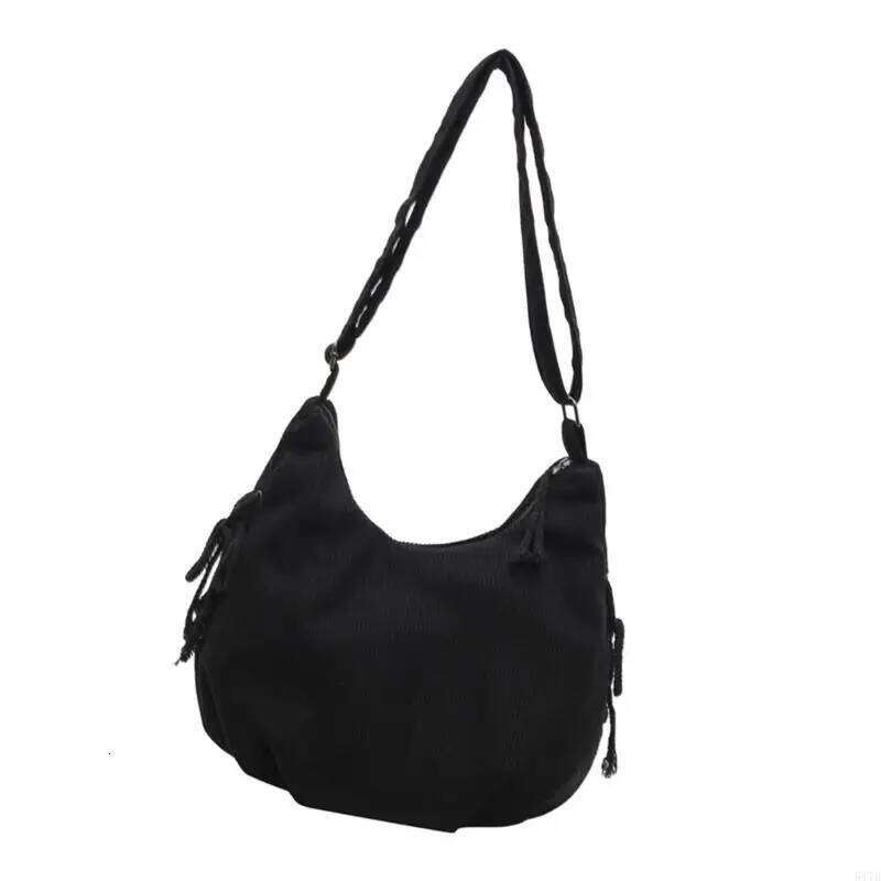 Large Capacity Corduroy Crossbody Bag For Women Stylish Shoulder Slouchy Bags Satchel Purse With Adjustable Strap 517D