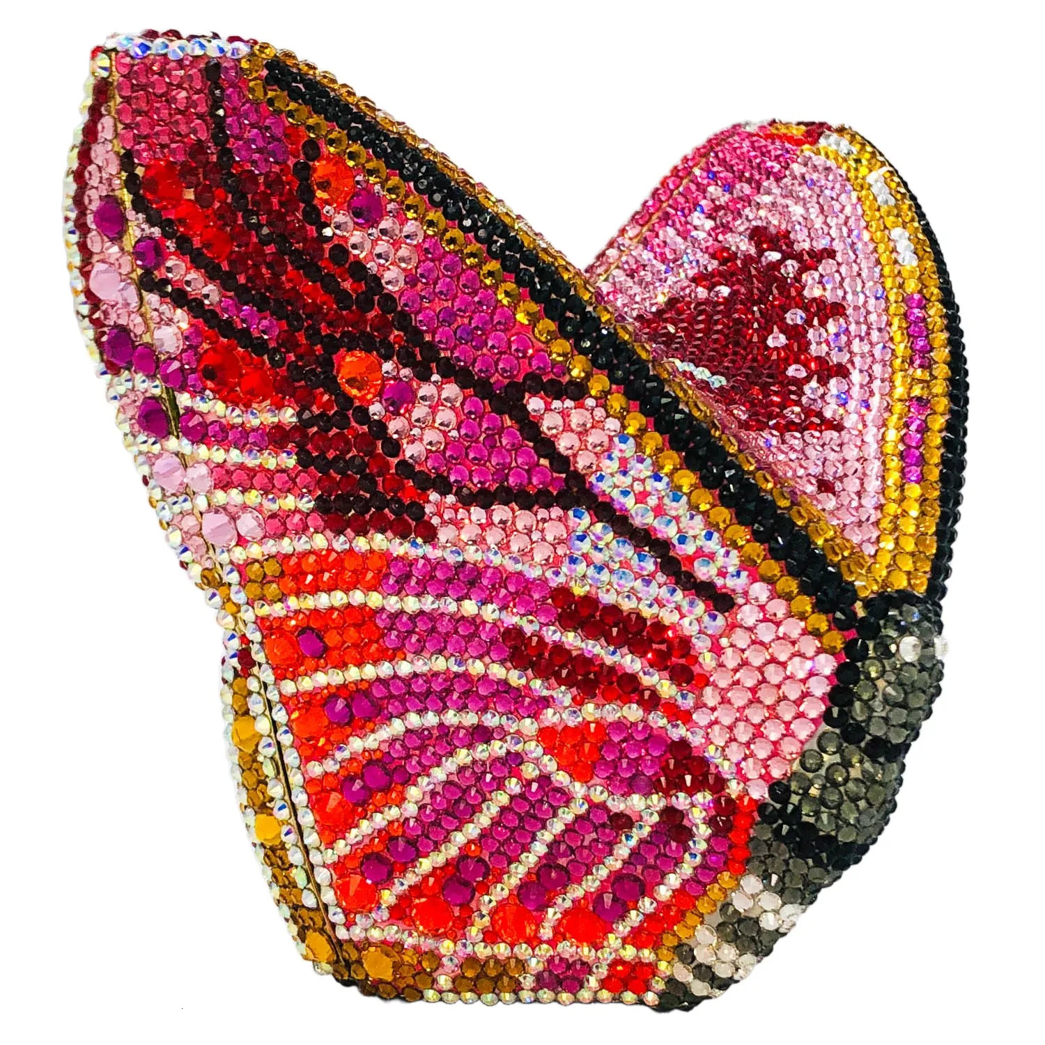 Boutique De FGG Novelty Butterfly Rhinestone Clutch Purse Handmade Women Crystal Evening Bags Party Prom Minaudiere Bag 250614