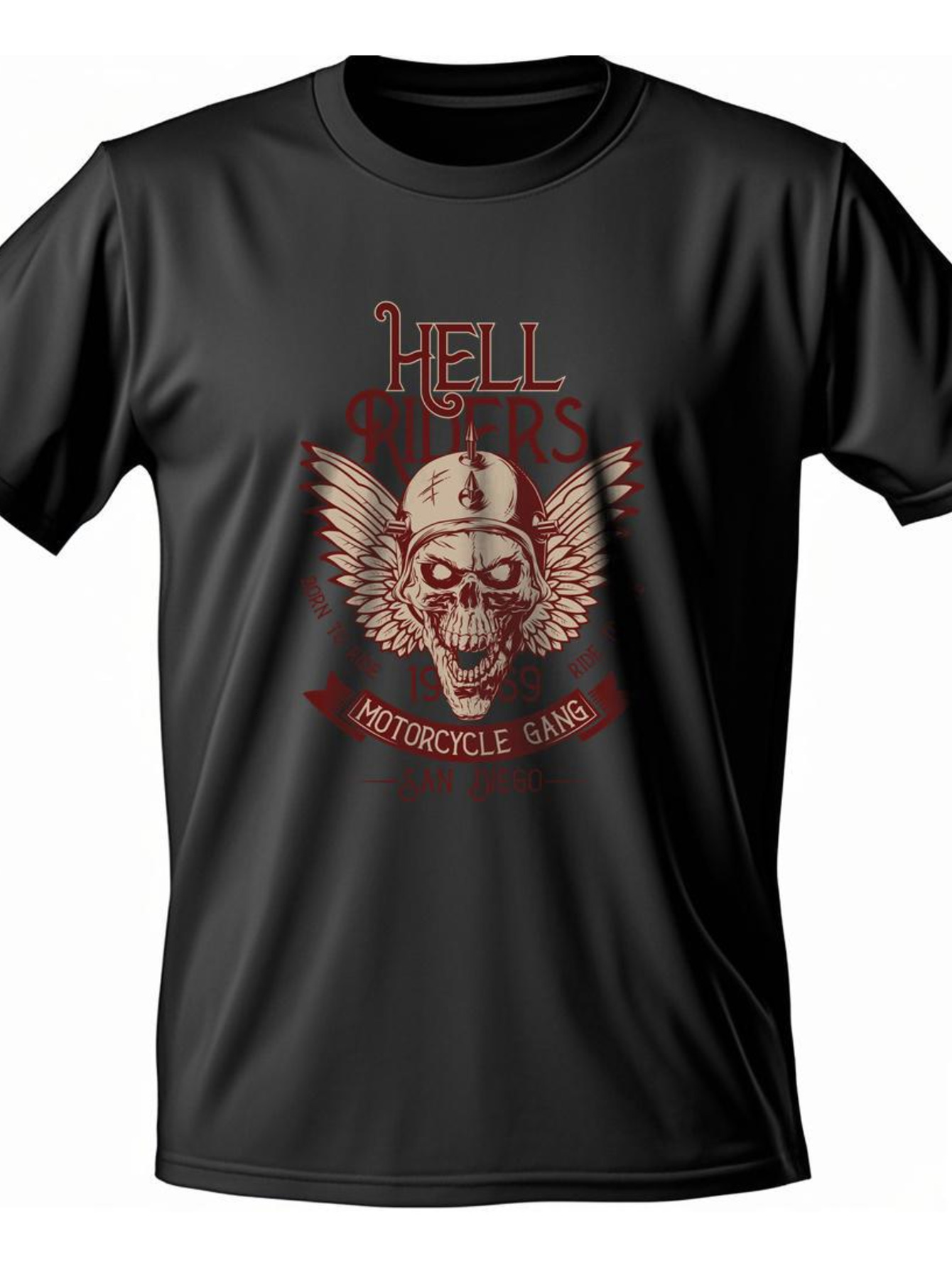Dongdumaoyi Round Collar 180G T Shirts Cotton Adult Motorcycle White Men Short Sleeve S-3Xl Black Skull baec