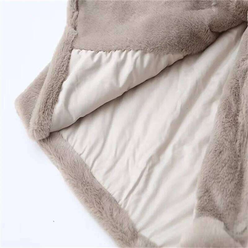 European and American winter new style lapel temperament versatile mid-length fur women's fashionable warm coat