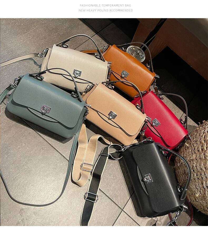 Women Genuine Lady Crossbody Shoulder Bag 2024 Fashion Advanced Sense Handbag Female Real Leather Messenger