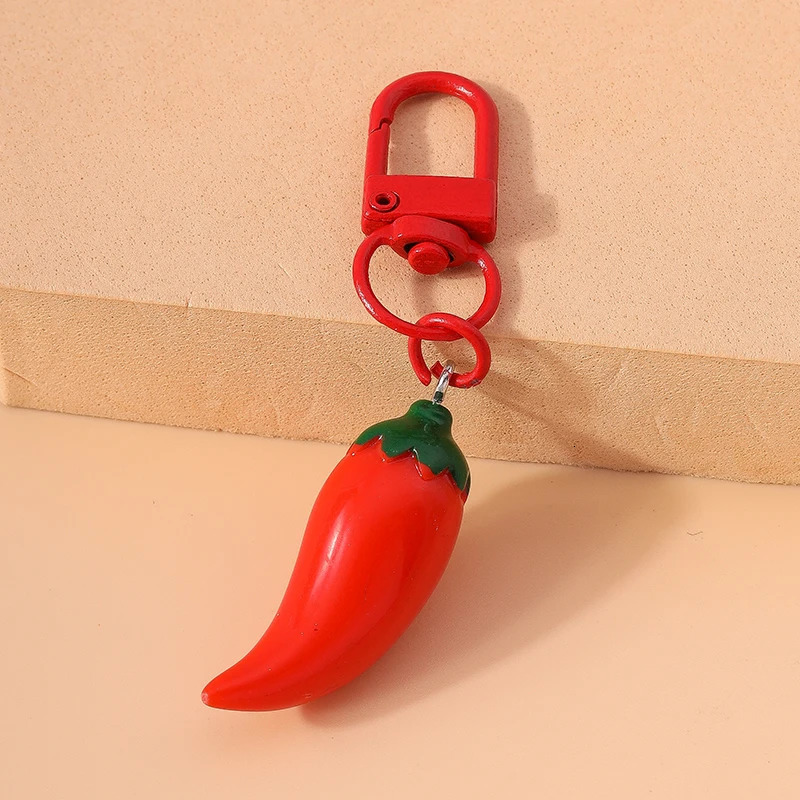 Cute Resin Chilli Keychain Simulation Pepper Key Rings Pendant for Car Key Holder Women Girls Handbag Decor DIY Jewelry Gifts 250616