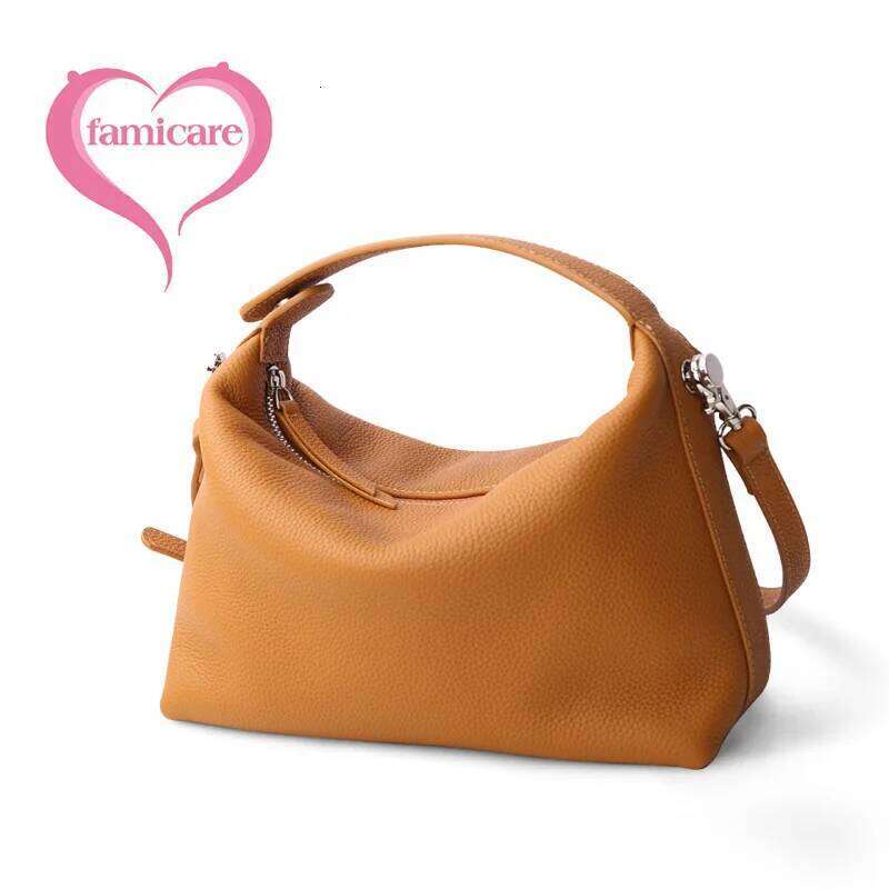 2024 New Women's Female Soft Genuine Leather Handbag Lady Fashion Daily Casual Shoulder Bag Girls Crossbody Messenger
