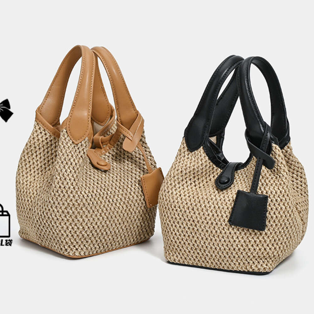 Korean Niche Design Straw Woven Basket New Beach Vacation Style Handbag Crossbody Bag
