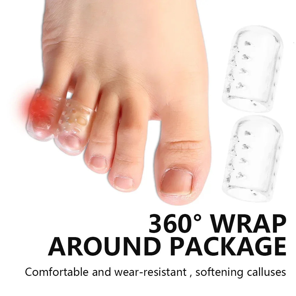 50PCS Transparent Breathable Toe Covers Silicone Prevents Blisters Toes Tube Elasticity Anti-Friction Foot Care Toes Protectors 250613