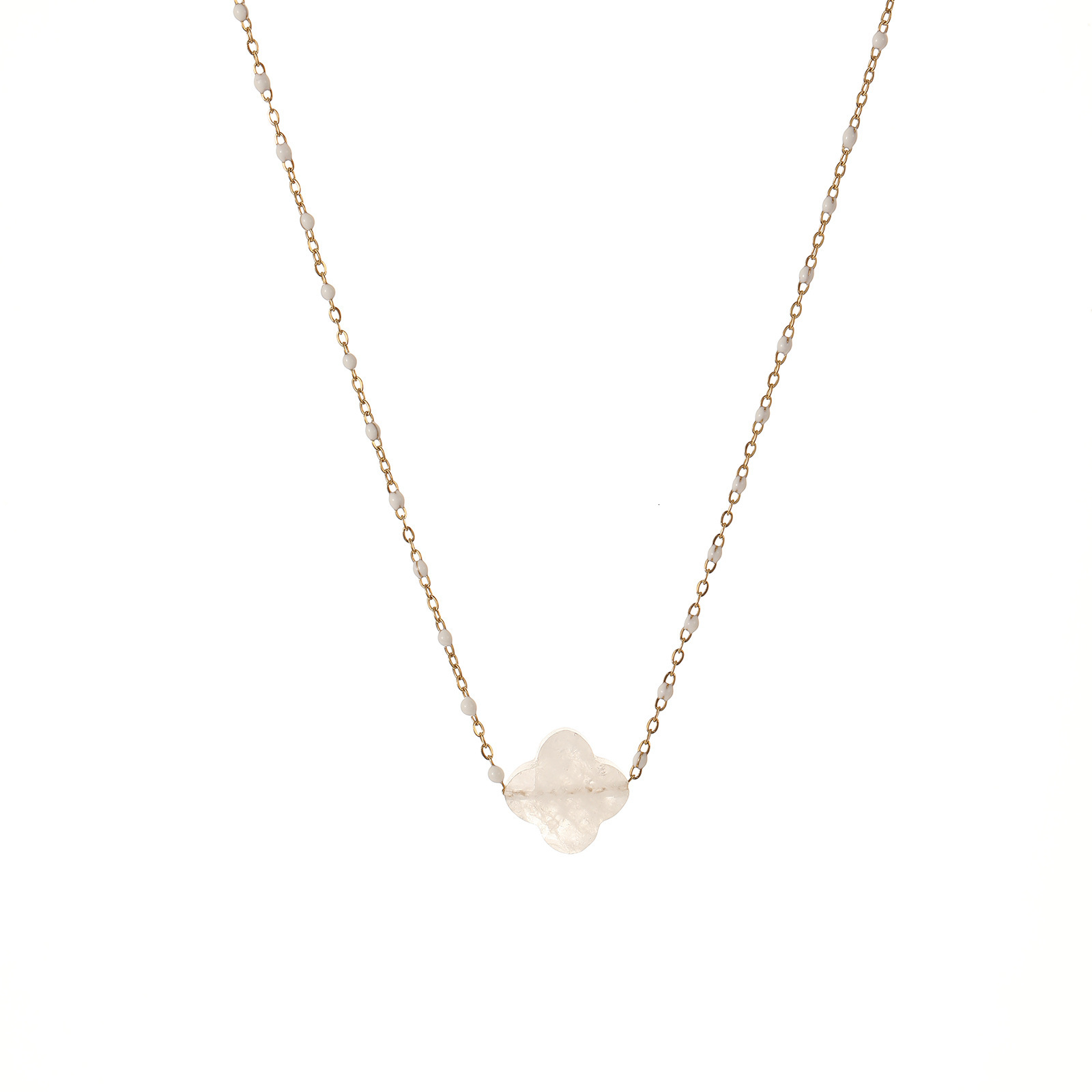 Little Sweet Potato New Purple Lucky Women's Versatile Accessory Natural Stone Clavicle Chain Necklace