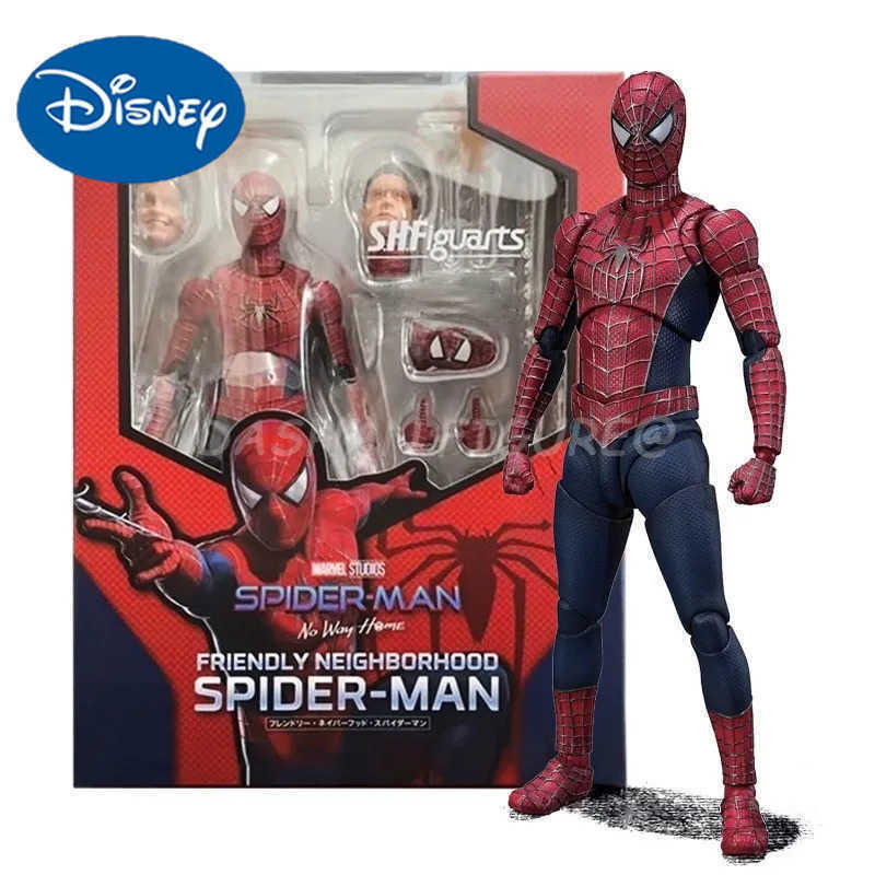 Disney Marvel Spider-Man No Way Home Figures SHF Tobey Maguire Spiderman Action Figure PVC 15cm Collection Movable Model Toys Gifts W250617