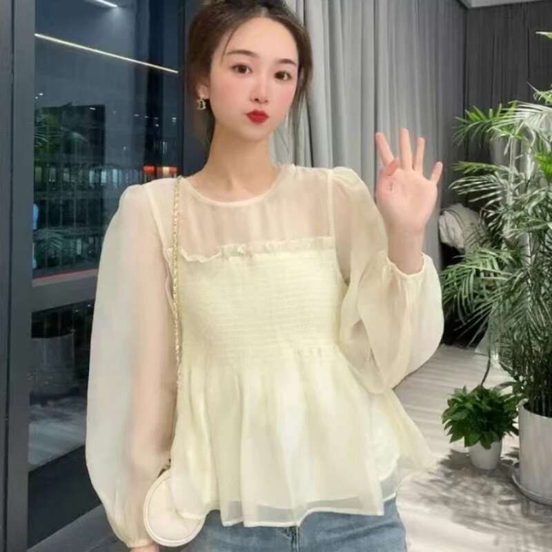 Korean Style Woman Top Loose With Short Sleeve Shirts Blouses For Women Fine Elegant Offer Original Hot Luxury Chic M Pretty
