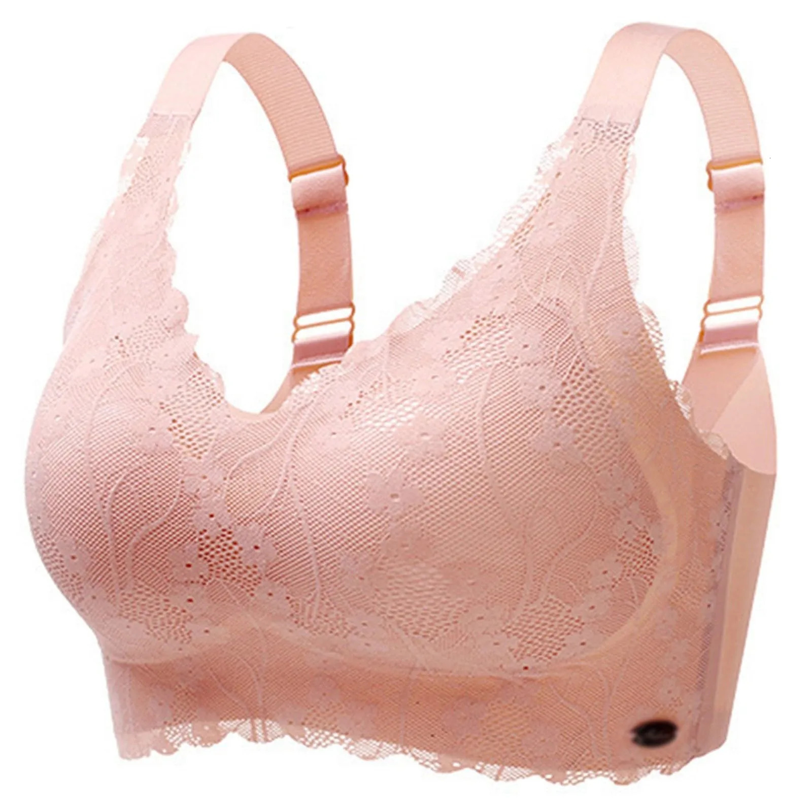 Women Full Coverage Lace Bra Seamless Push Up Bras Anti-Sagging Sports Large Breast Fixed Cup Underwear Plus Size Lingerie 250617