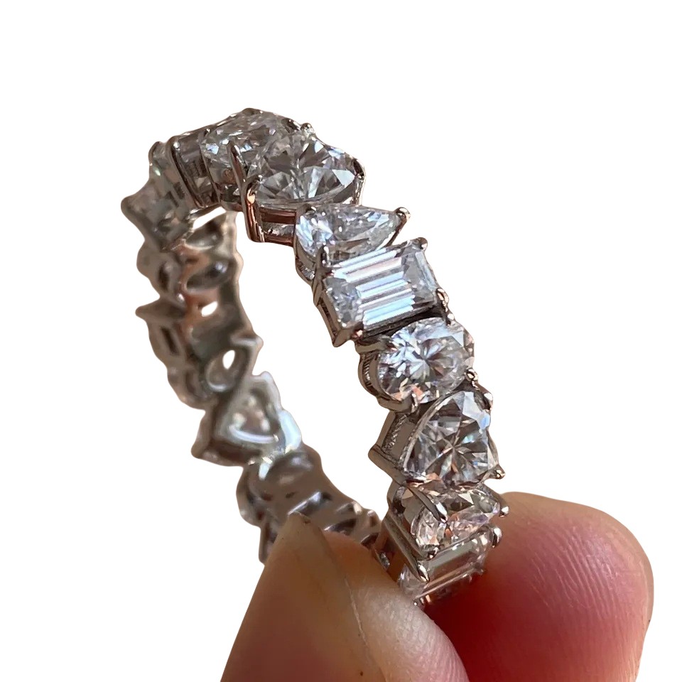 25 Choucong New Designer Ins Top Sell Gorgeous Luxury Jewelry 925 Sterling Silver Flll Multi Shape 5A Zircon CZ Diamond Eternity Party Women Wedding H