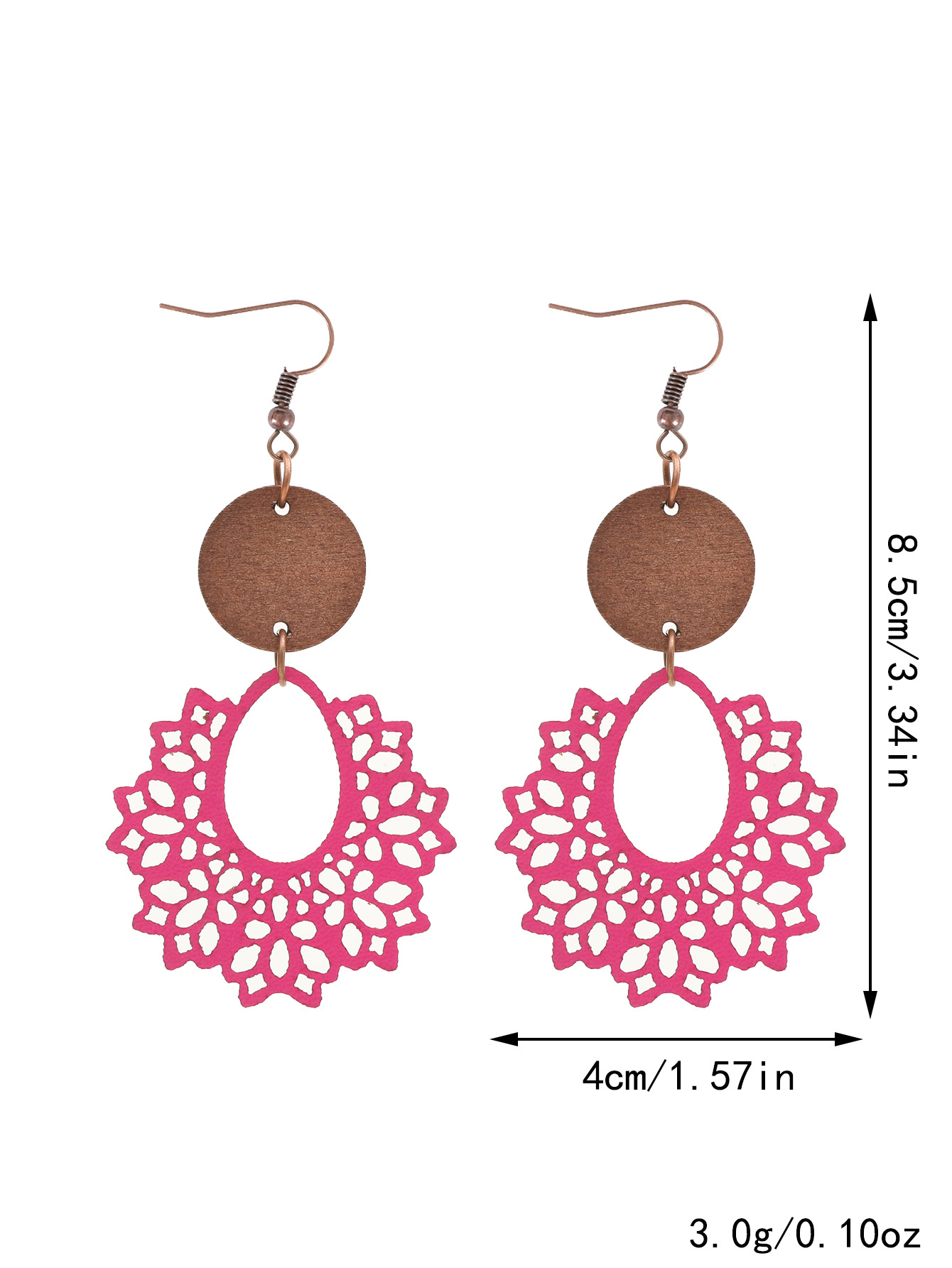 Bohemian Hollow Earrings - Irregular Lace - Inspired Wooden Chip Combination Ear Accessories