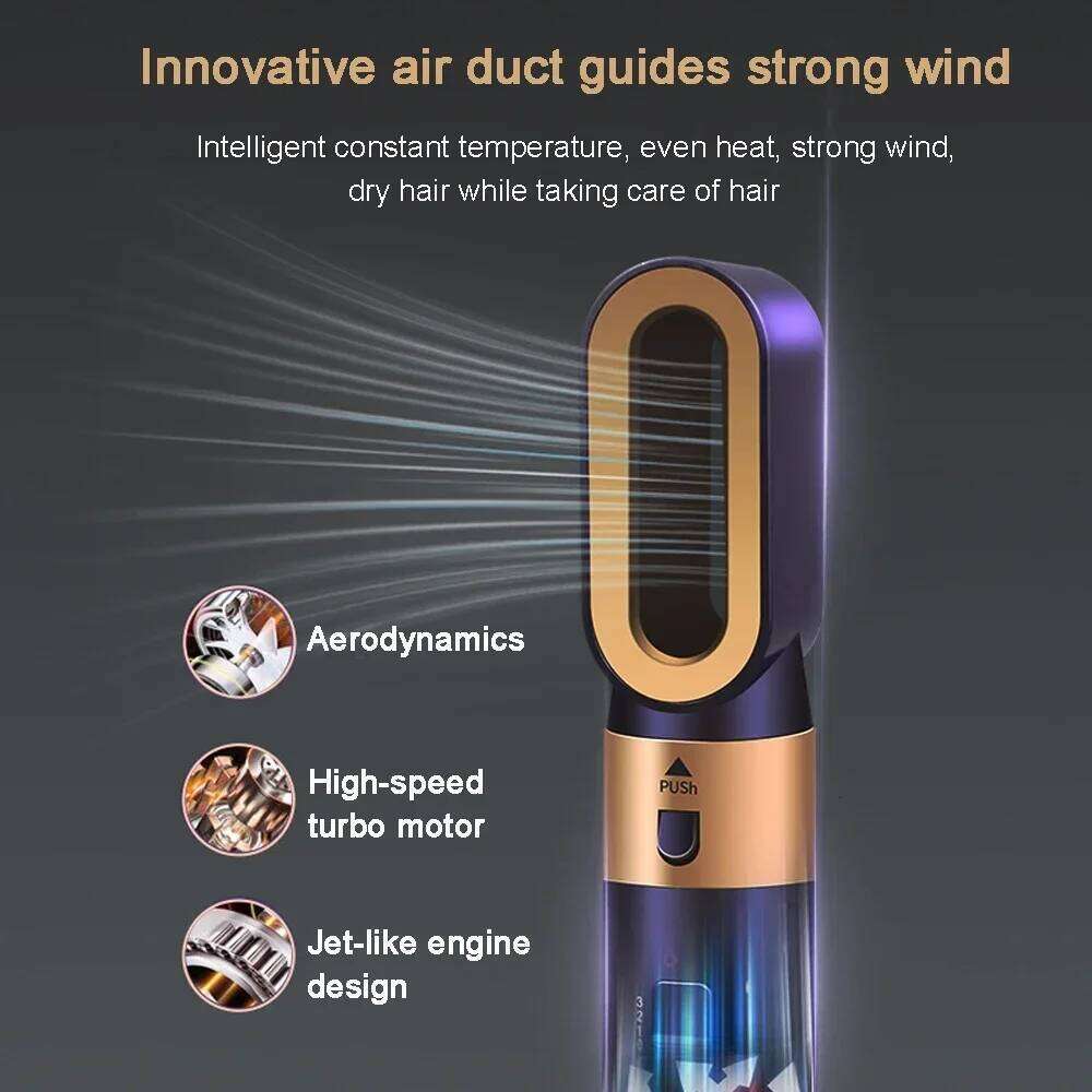 6 in 1 Hair Dryer Comb Brush Multifunctional Styling Set Curling Roller Straightener Hot Air Blow Styler Kit