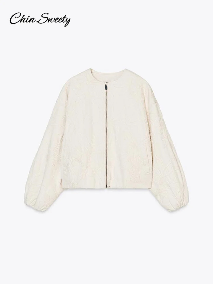 Casual Embroidery Womens Bomber Jacket Loose Zipper Long Sleeve Short Coat Female 2025 Spring Fall Lady High Street Outwears 250614