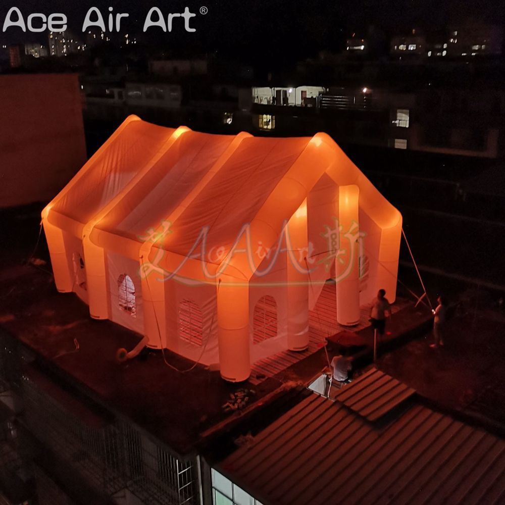 Wedding Church Inflatable Party Tent DJ Disco House with Colored Lights and Remote Controls for Holiday Celebration or Anniversary