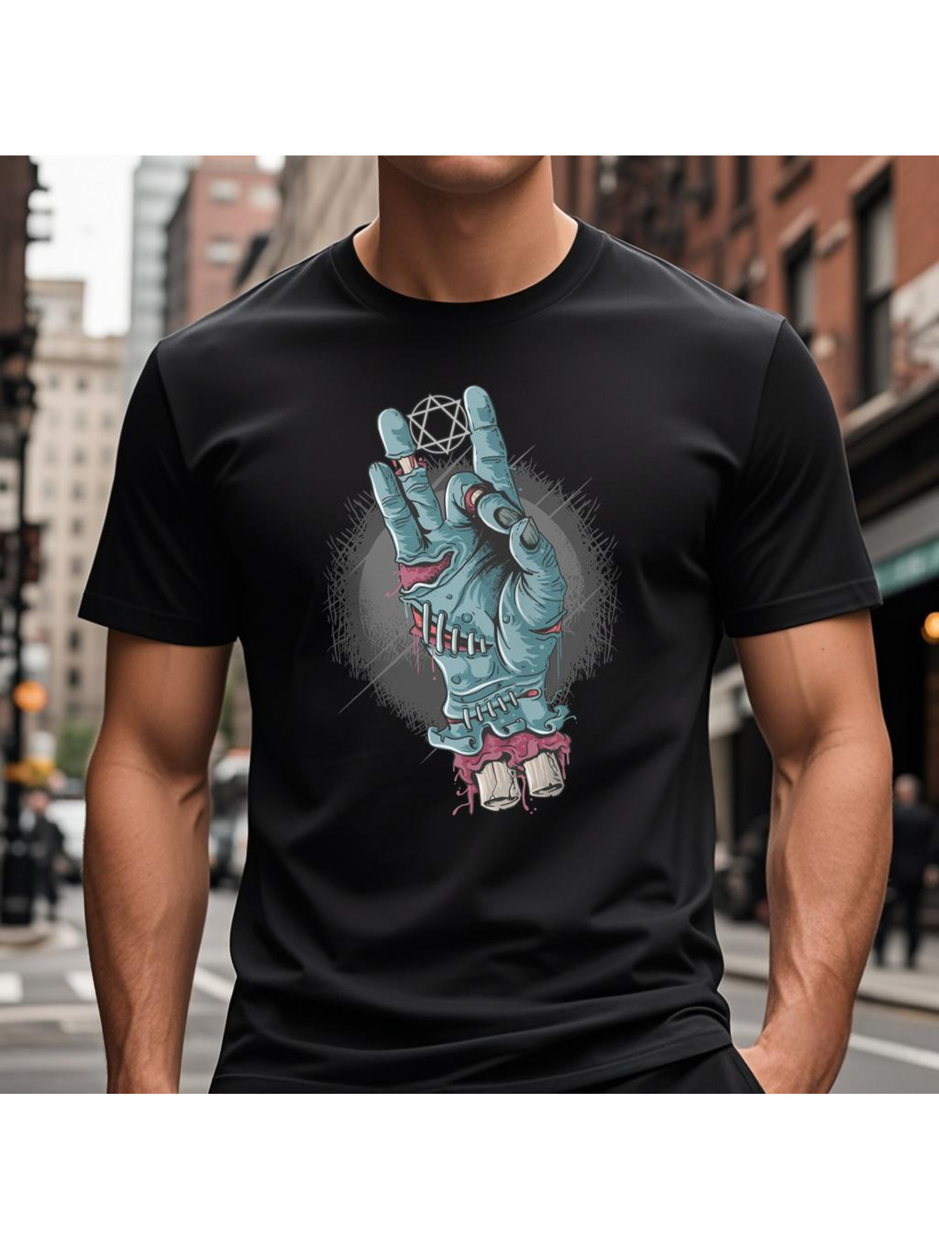 Dongdumaoyi Men Short Sleeve White Black Graphics Cotton S-3Xl Text Adult T Shirts Round Collar 180G Halloween cc6d