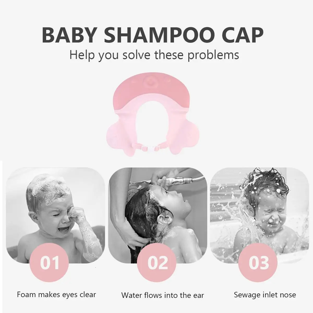 Baby Shower Cap Hair Wash Visor Kids Shampoo Caps born Bath Hat Infant Bathing Cap Adjustable Durable Cartoon Protect 250617