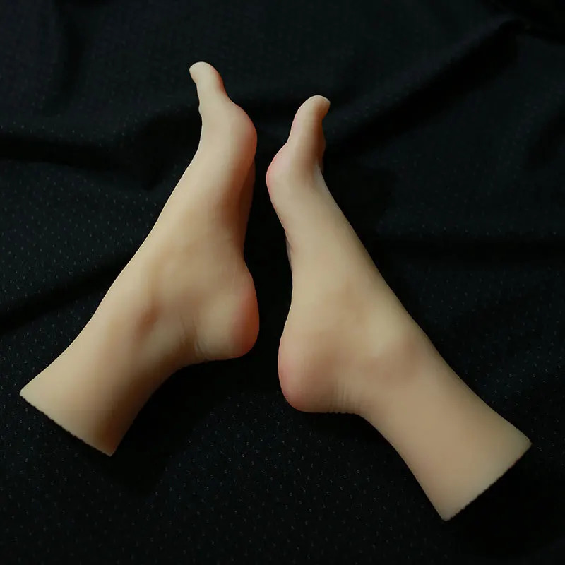 Lifelike Female Foot Model Plastic Mannequin Fetish Feet Sketch Drawing Practice Shoe Socks Display False Nail Massage TPE 38A 250611