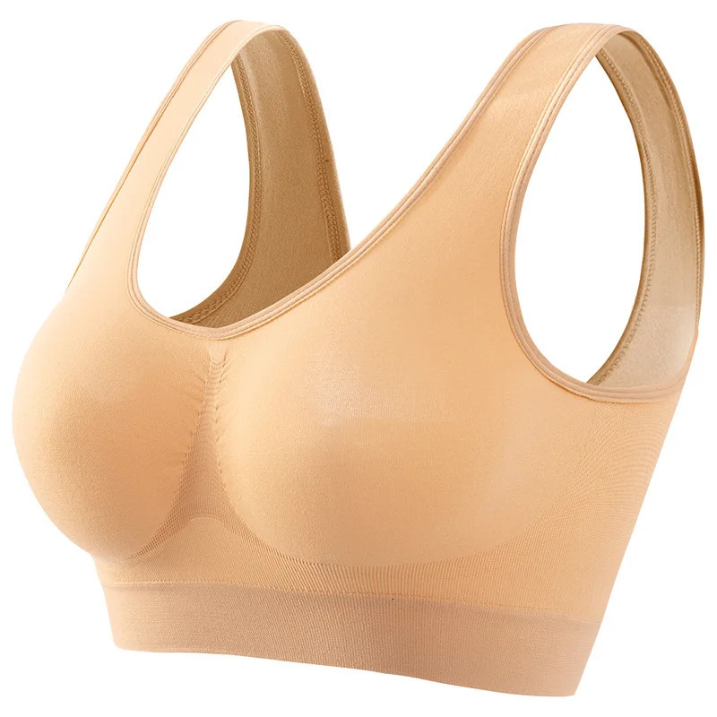 1pcs Women Sports Bra Large Size No Steel Ring Seamless Underwear Removable Chest Pad Runing Sport Yoga Vest Bras 250617