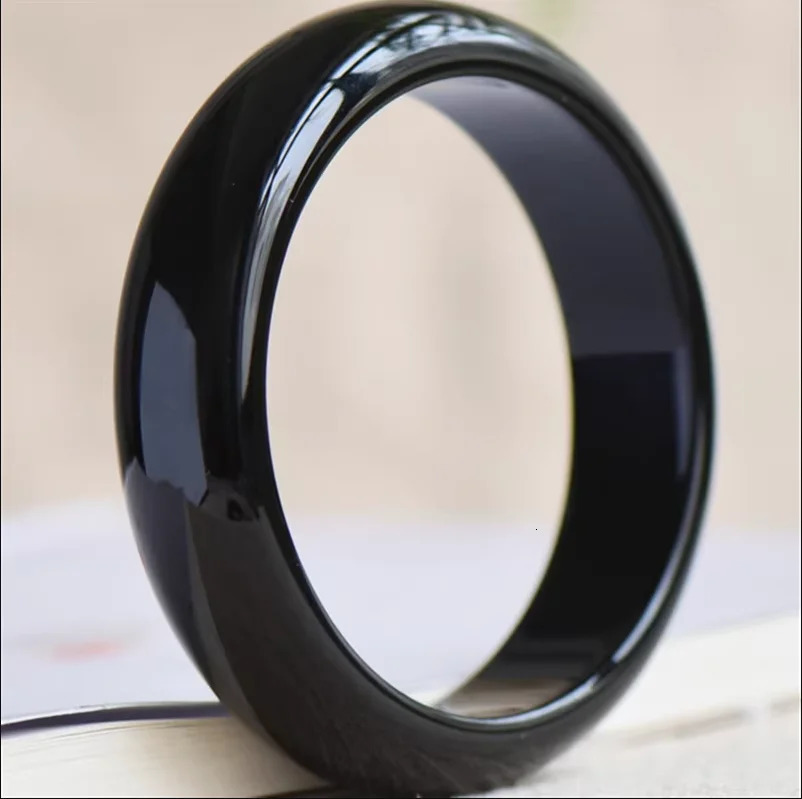 100% Natural black Chalcedony Real jade bangle bracelets women bangle jade jewelry jadeite jade bangles bracelet for gift women 250616