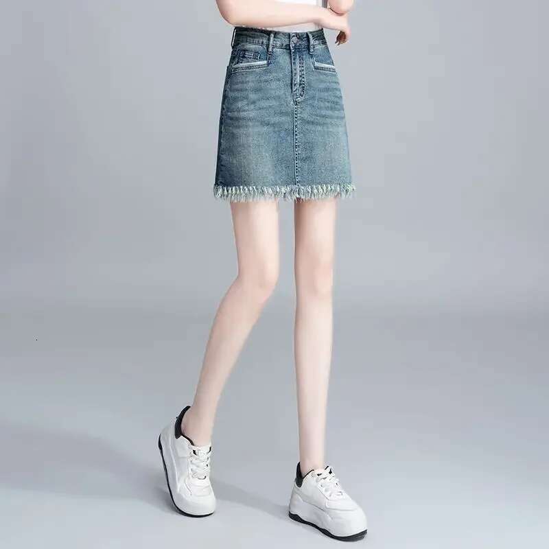 Summer 2025 Korean Fashion High Waist Short Jeans Skirts for Women Modest Aesthetic Premium New In Y2k Vintage Woman Denim Skirt