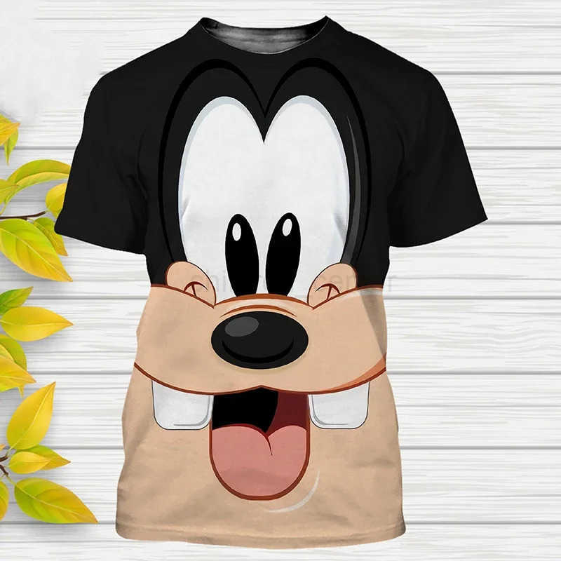 Disney 2024 New Disney Goofy 3D Print T-Shirts Cartoon Streetwear Men Women Tees Tops Kids Boys Girls Casual Fashion T Shirt W250617