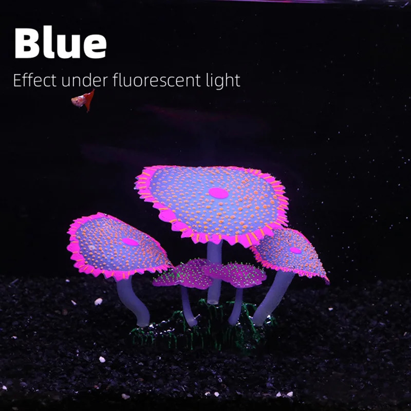 Soft Silica Gel Coral Aquarium Decorations Glow in The DarkGlowing Coral Ornaments for Fish Tank Decorations 250613