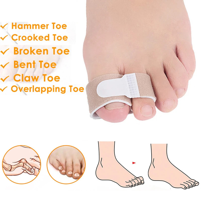 Pexmen 1/2/5/10Pcs Hammer Toe Straightener Toe Splints Bandages for Correcting Hammertoe Crooked Overlapping Toes Protector 250613