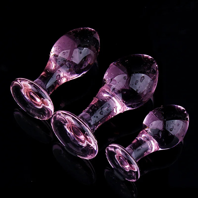 Crystal Glass Anal Plug Pink Anal Stimulator Crystal Buttplug Prostate Massage Masturbation Adult Sex Toys for Women Men Gay 250617