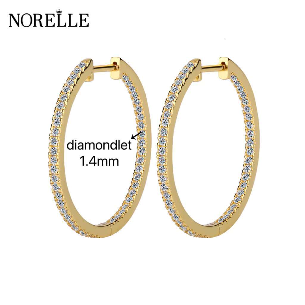 European American Summer Collection S925 Sterling Silver Moselle Moissanite Earrings Fashionable Gold with French Style