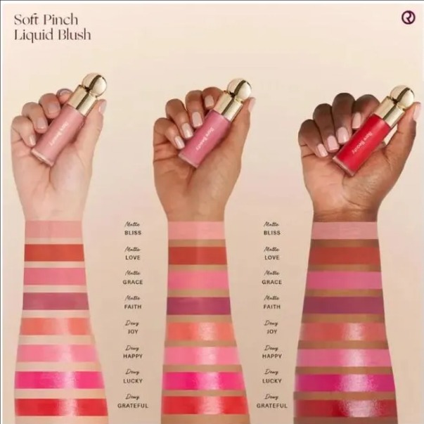 Makeup Blush 7.5ml Rare Beauty Soft Pinch Liquid Blush Lipgloss Face Cheek Makeup Long Lasting Matte Beauty Cosmetics 6 Colors JOY WORTH GRATEFUL LUCK