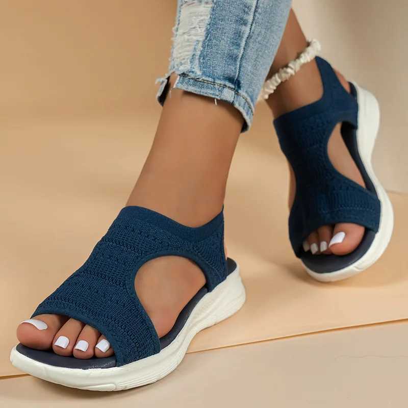 Women Summer Shoes 2025 New Mesh Fish Platform Sandals Womens Open Toe Wedge Sandals Ladies Light Casual Shoes Zapatillas Muje Z250617