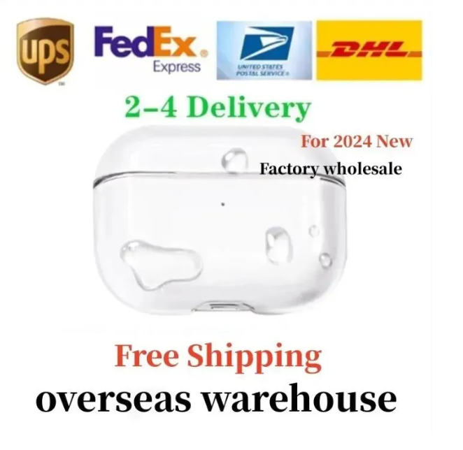 USA Stock for Apple 4 Headphones 2 3rd Accessories Protective Air Pods2 Pro Cover pro Silicone Case TPU HEAD