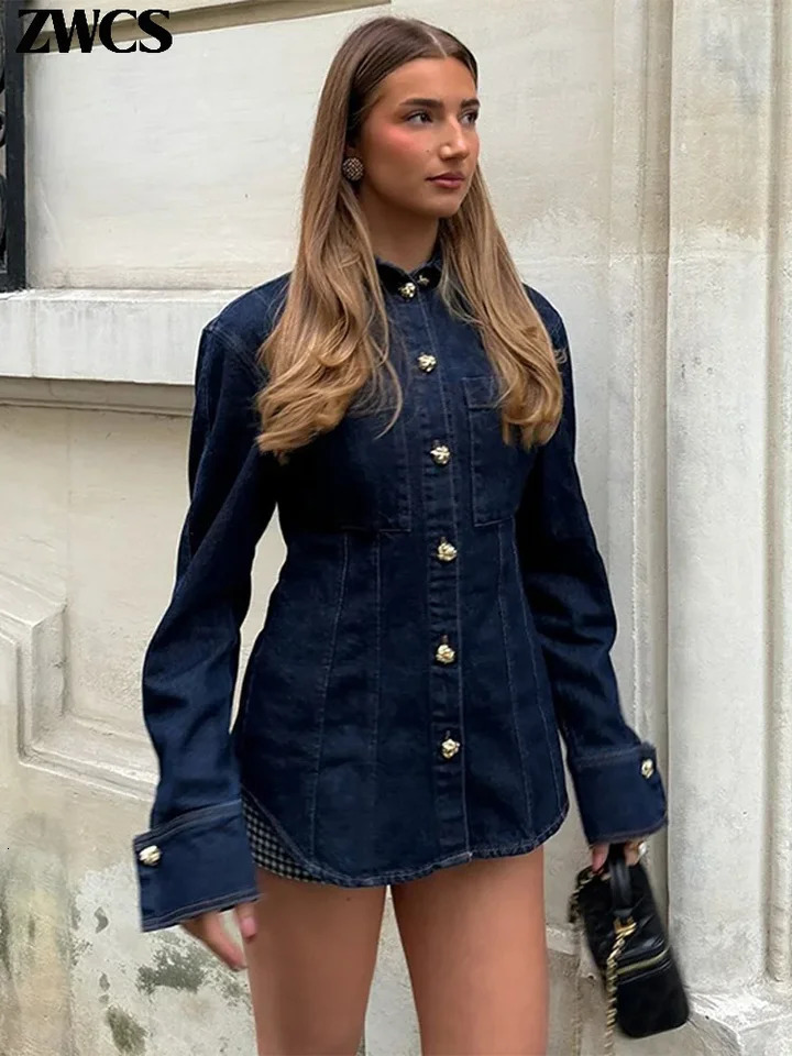 Fashion Denim Jackets Jeans Suit Women Street Lapel Single Breasted Pockets Jacket Loose Denim Pants 2025 Ladies Vintage Set 250616