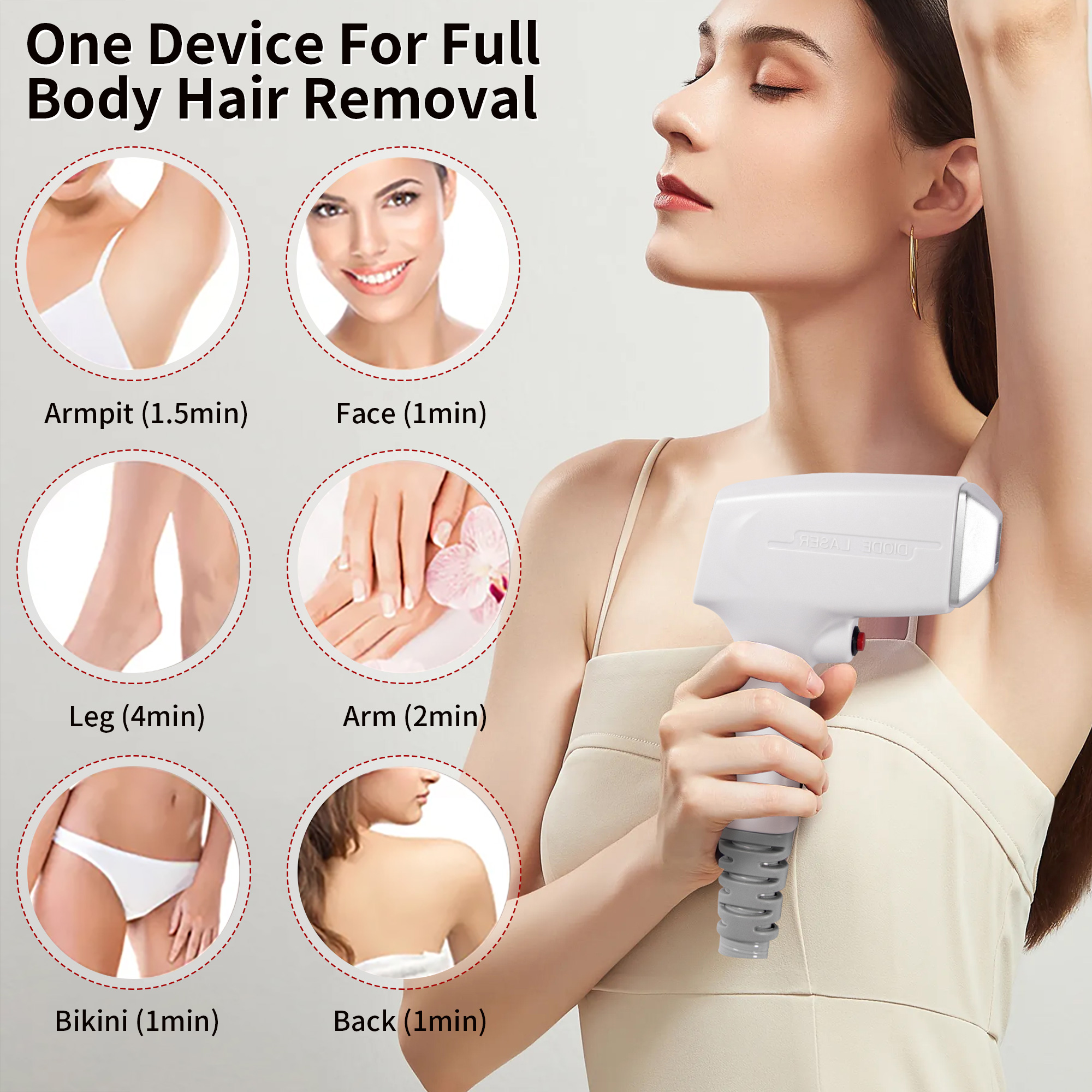 Professional 808nm Diode Laser Hair Removal Machine 3 wavelength Permanent Painless Hair Remover Underarm Bikini Body Face SPA Use Depilator