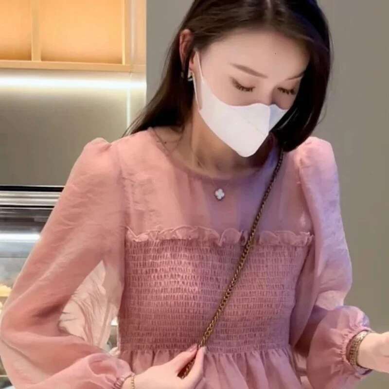 Korean Style Woman Top Loose With Short Sleeve Shirts Blouses For Women Fine Elegant Offer Original Hot Luxury Chic M Pretty