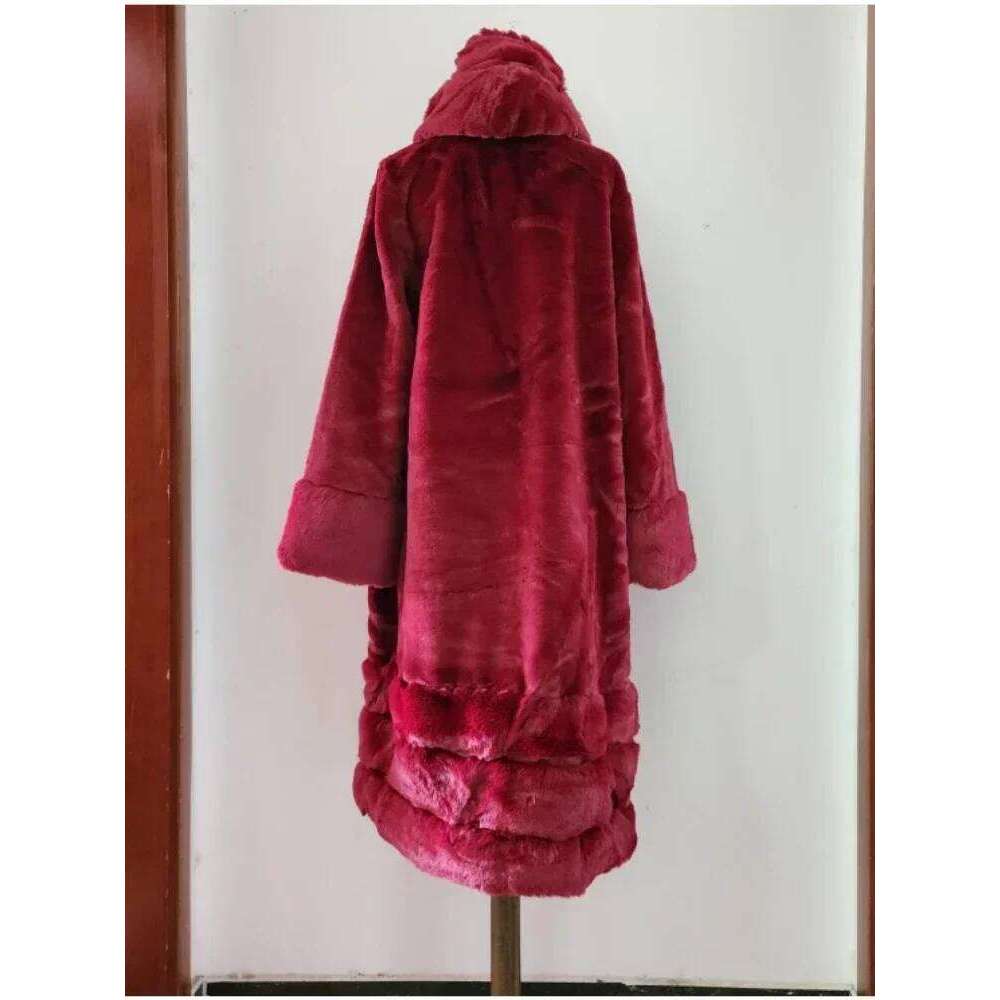 Women Faux Fur Coat X-Long Autumn Winter Fashion Warm Open Wide-waisted New Large Size Loose Clothing
