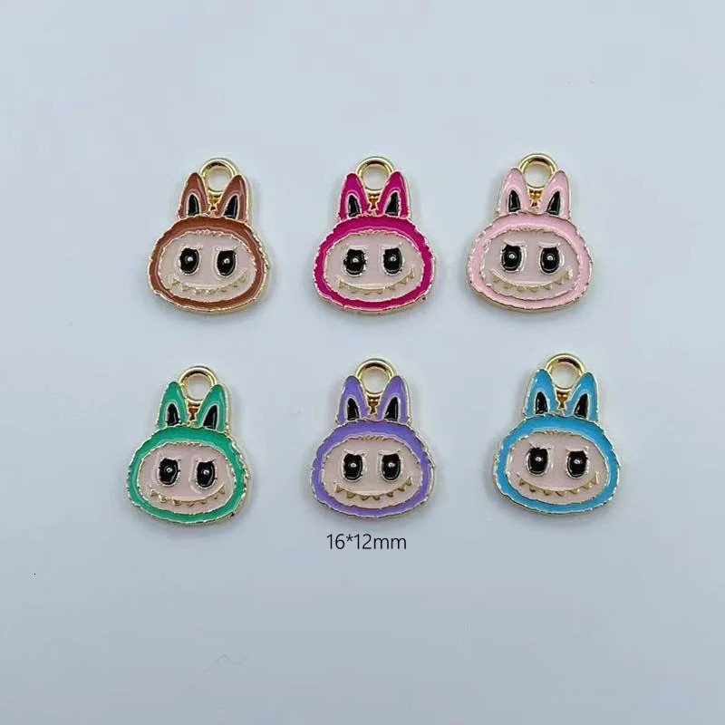 12 pieces of alloy animal rabbit jewelry cartoon pendant DIY earrings necklace jewelry making crafts accessories 250609