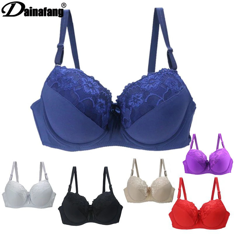 BCDE Cup Bras Sexy Lace Massage Ladies Push Up Brassiere Floral Female lingerie Underwire Women Underwear 250617