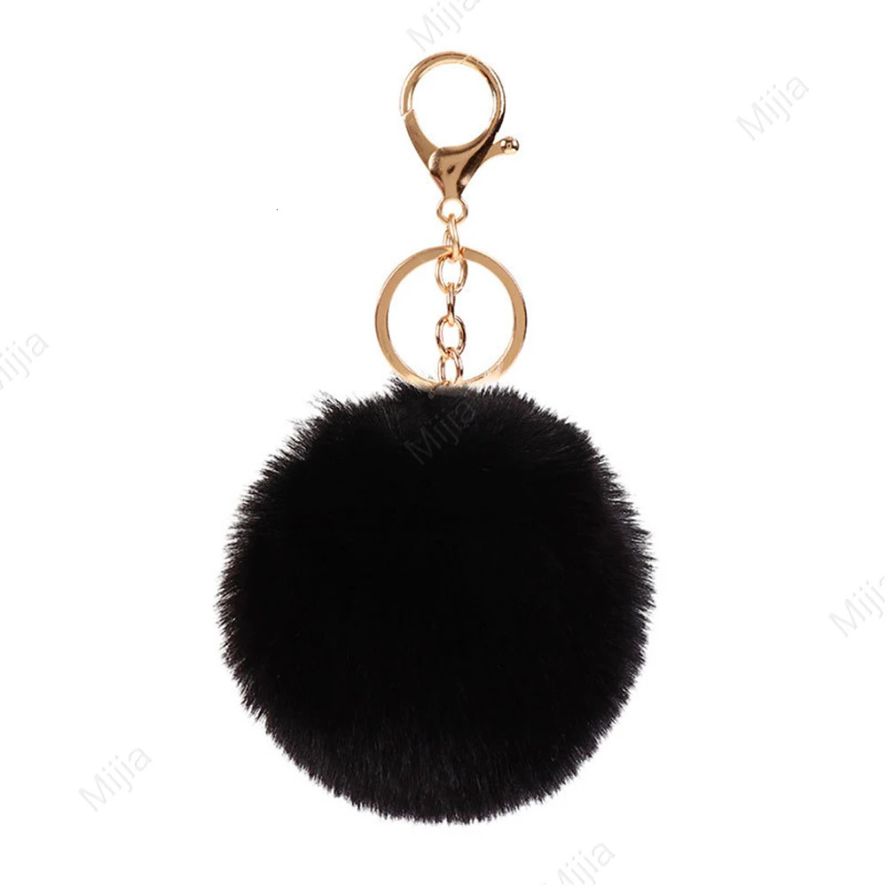 Cute Rex Rabbit Fur Plush Keychain 8cm Fluffy Pompom Ball Bag Backpack Decoration Car Key Chain Girl Gift Accessories 250616