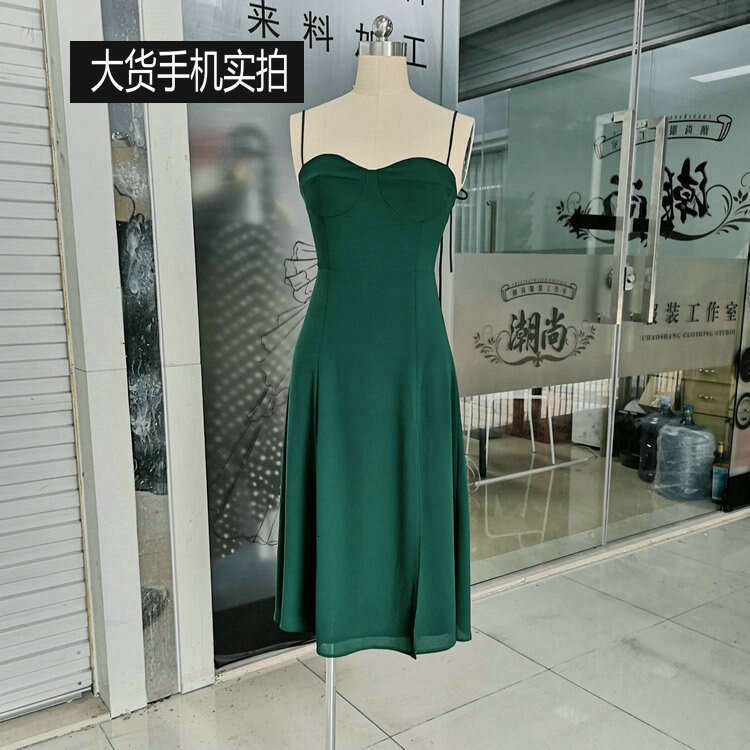 Women Dress Tender Undefined June Floral Dress Womens Designer Clothing NR179 Chiffon Strap Summer 2025 Mid-length Waist-cinching Low-cut Sexy Womens 