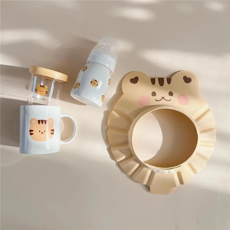 Cartoon Bear Baby Shower Cap Foam Shampoo Cap Soft Hair Wash Hat for Kids Bath Shower Hair Hat Child Protect Head Cover Cap 250617