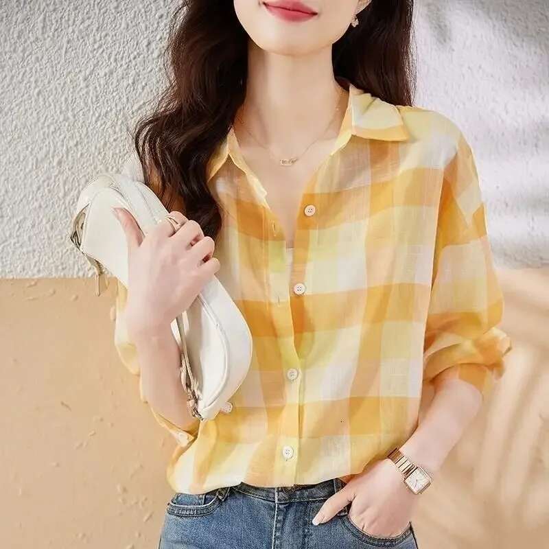 Shirts Blouses for Women Chiffon Woman Top Summer Full Long Sleeve Elegant Luxury Basic S High Quality Novelty 2025 Fashion M