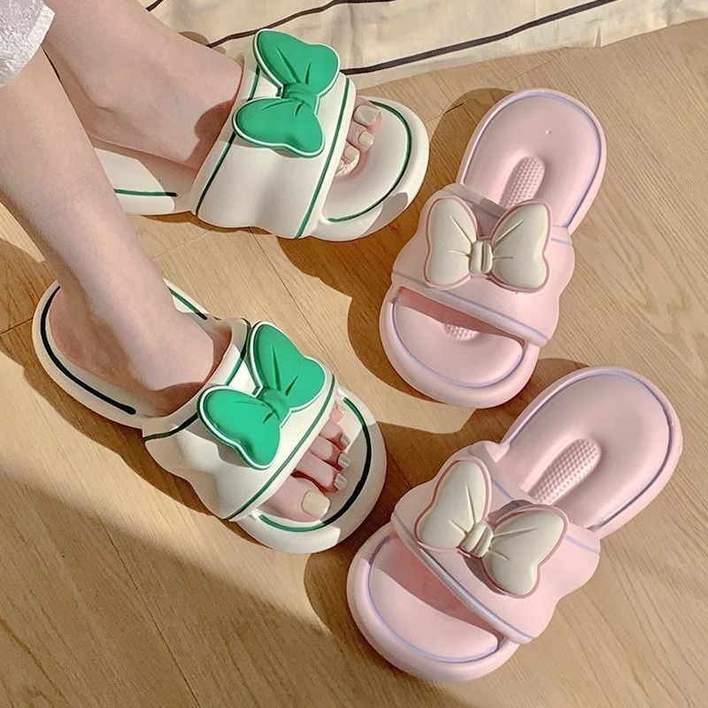 New bow tie shoes for daily commuting, summer women's sandals, fashionable outdoor soft women's slippers, designer sandals