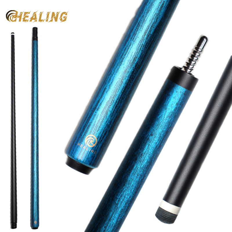 OKHEALING Carbon Fiber Pool Cue 12mm Pigskin Tip Black Technology Billiard Cue Sticks143cm 56inch 18oz Radial Pin Joint Billiard Cue Pool Game Cues
